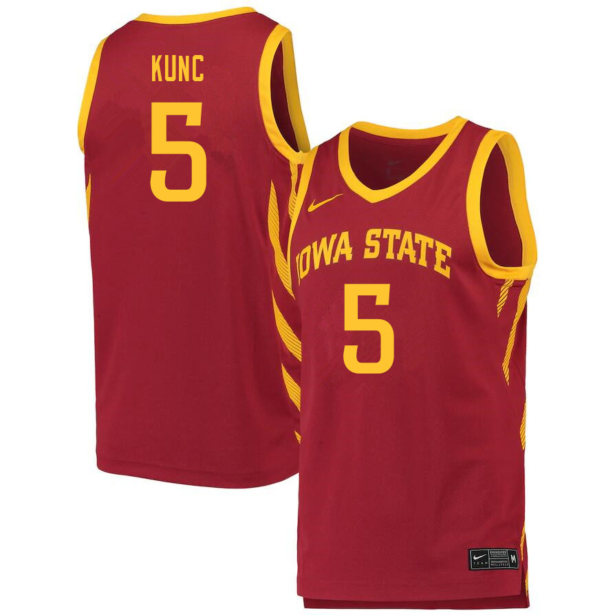 Men #5 Aljaz Kunc Iowa State Cyclones College Basketball Jerseys Sale-Cardinal
